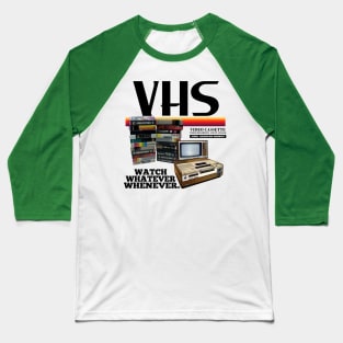 VHS: Watch Whatever, Whenever Baseball T-Shirt